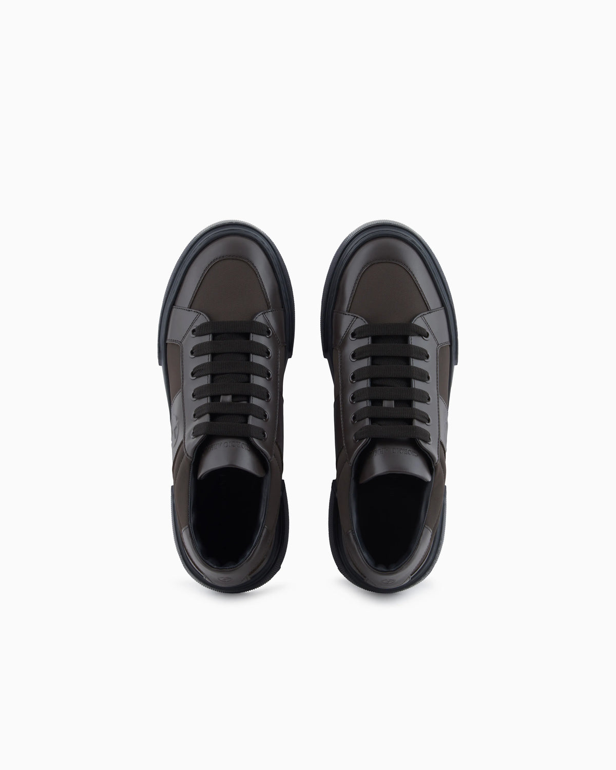 Leather and fabric sneakers