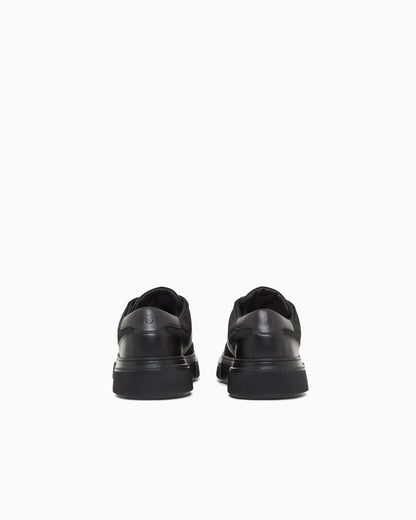 Leather and fabric sneakers