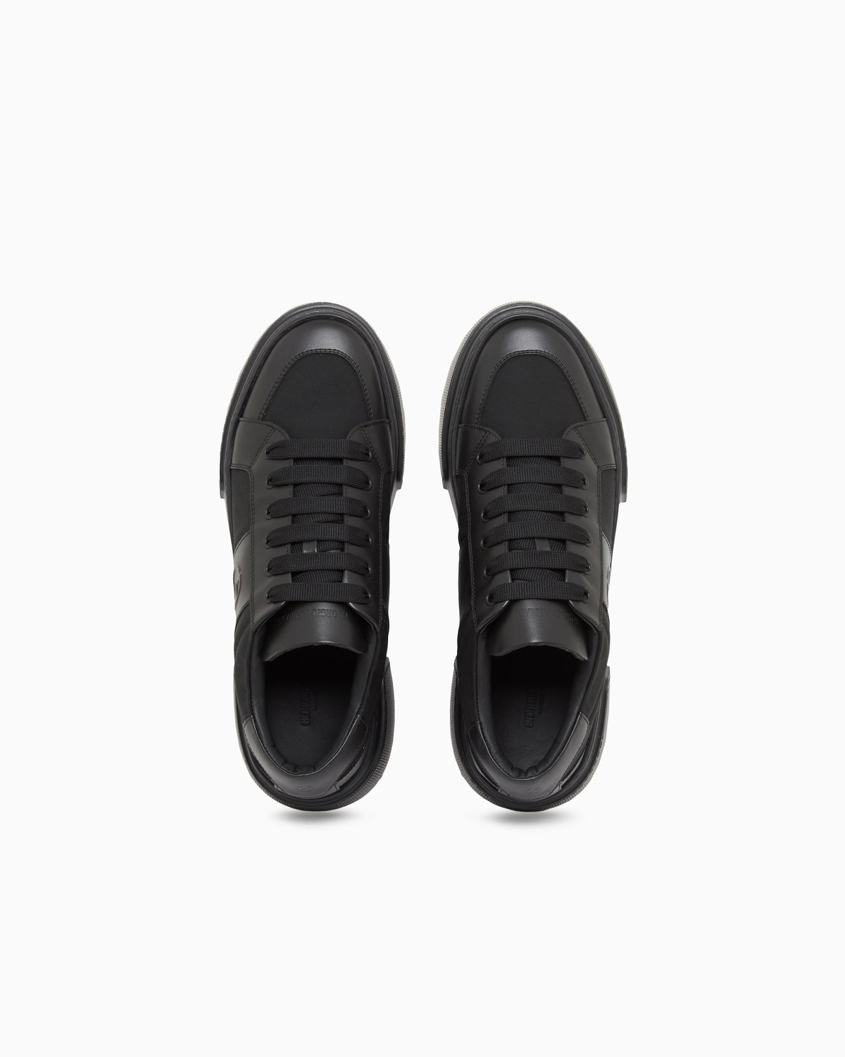 Leather and fabric sneakers