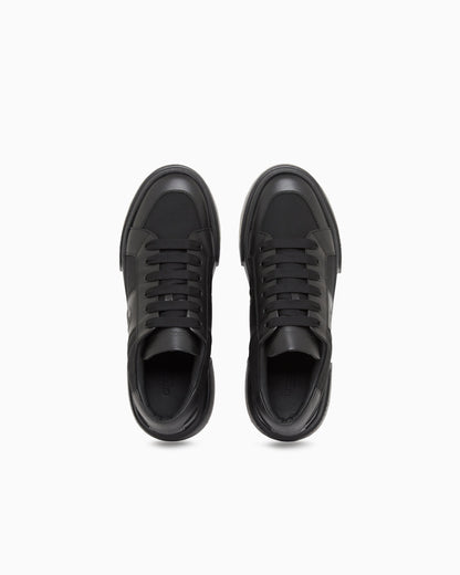 Leather and fabric sneakers