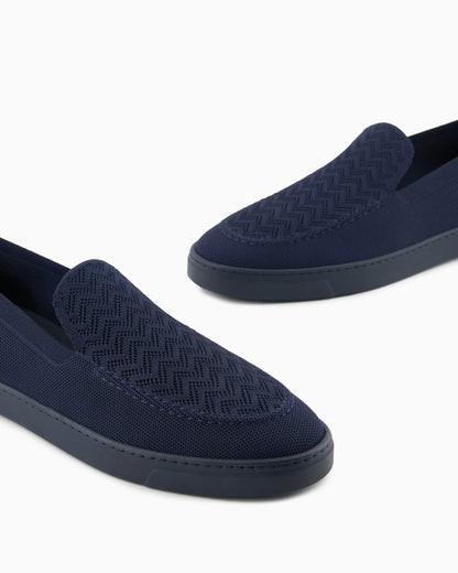 Slip footwear  in knit with jacquard chevron pattern