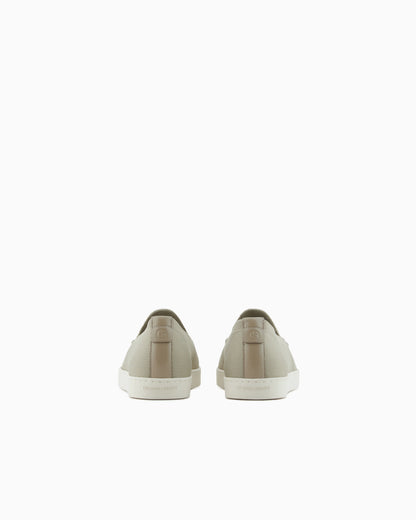 Slip footwear  in knit with jacquard chevron pattern