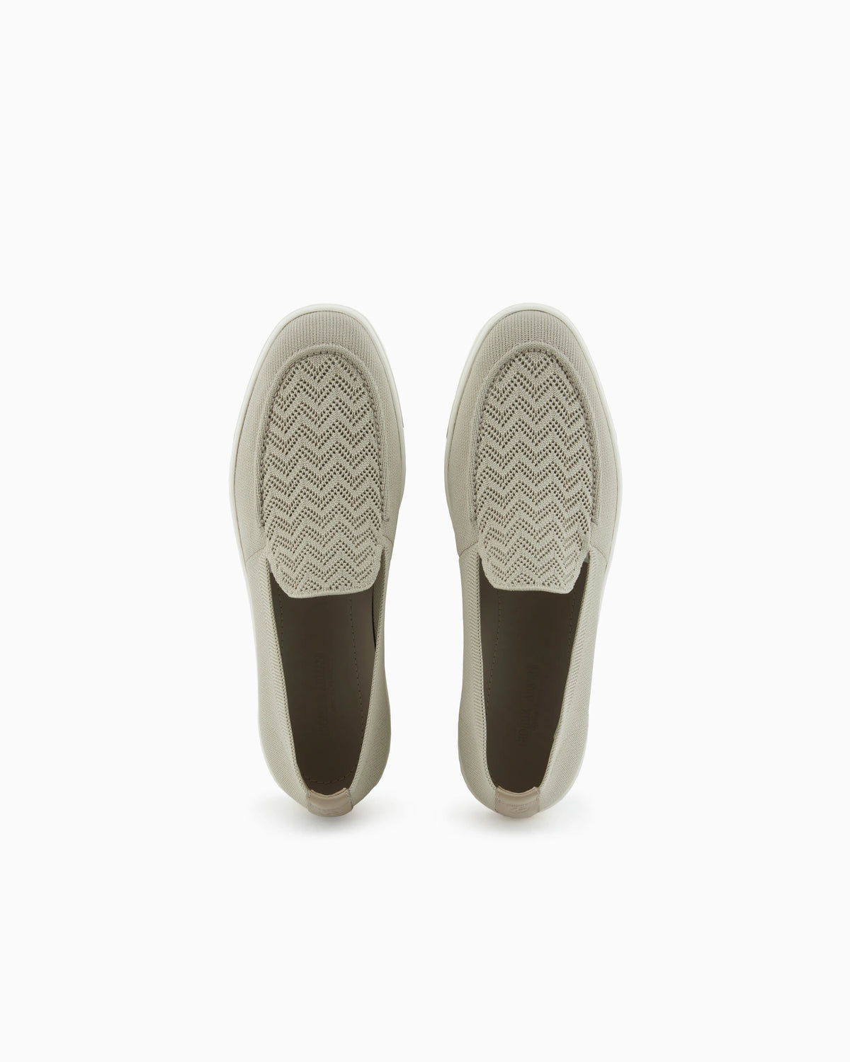 Slip footwear  in knit with jacquard chevron pattern