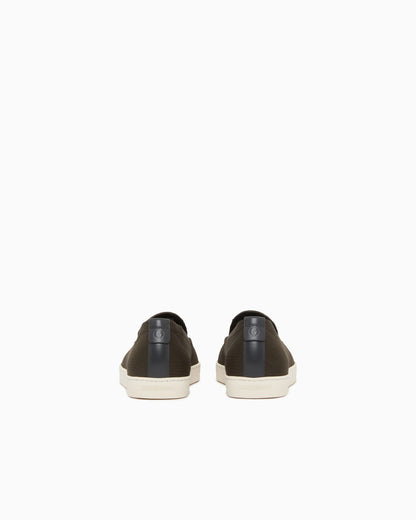 Slip footwear  in knit with jacquard chevron pattern