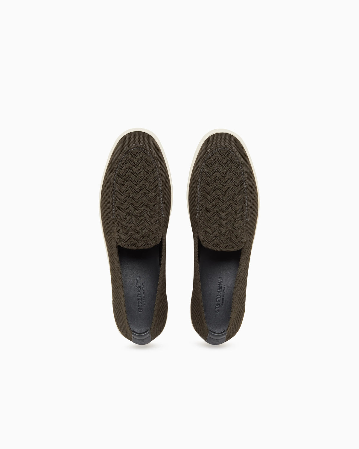 Slip footwear  in knit with jacquard chevron pattern