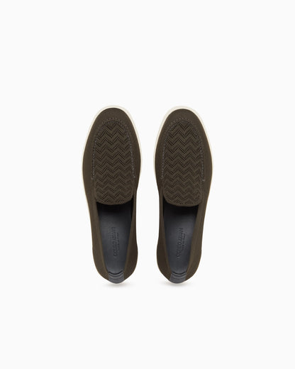 Slip footwear  in knit with jacquard chevron pattern