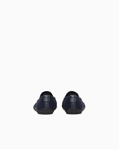 Breathable mesh slip-on sneaker with leather inserts