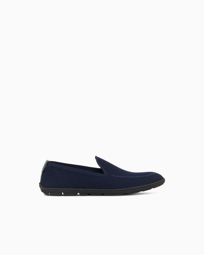 Breathable mesh slip-on sneaker with leather inserts