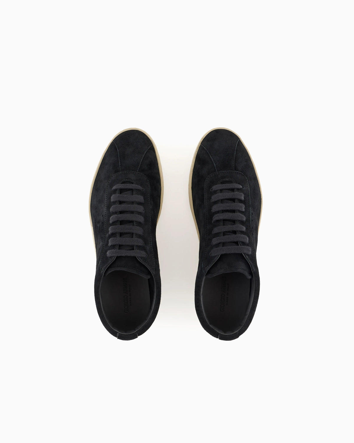 Low-top suede lace-up sneakers with rubber sole