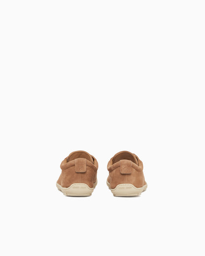 Low-top suede lace-up sneakers with rubber sole