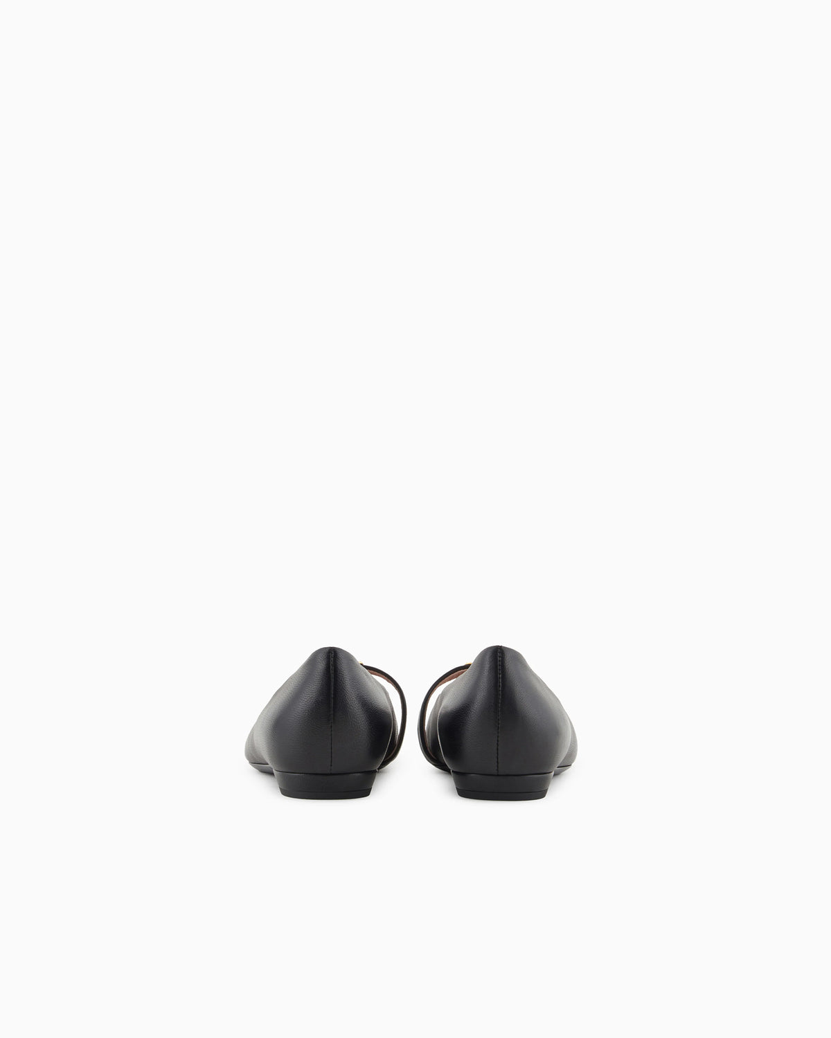 Nappa-leather pointed-toe ballerinas with eagle plate