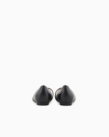 Nappa-leather pointed-toe ballerinas with eagle plate