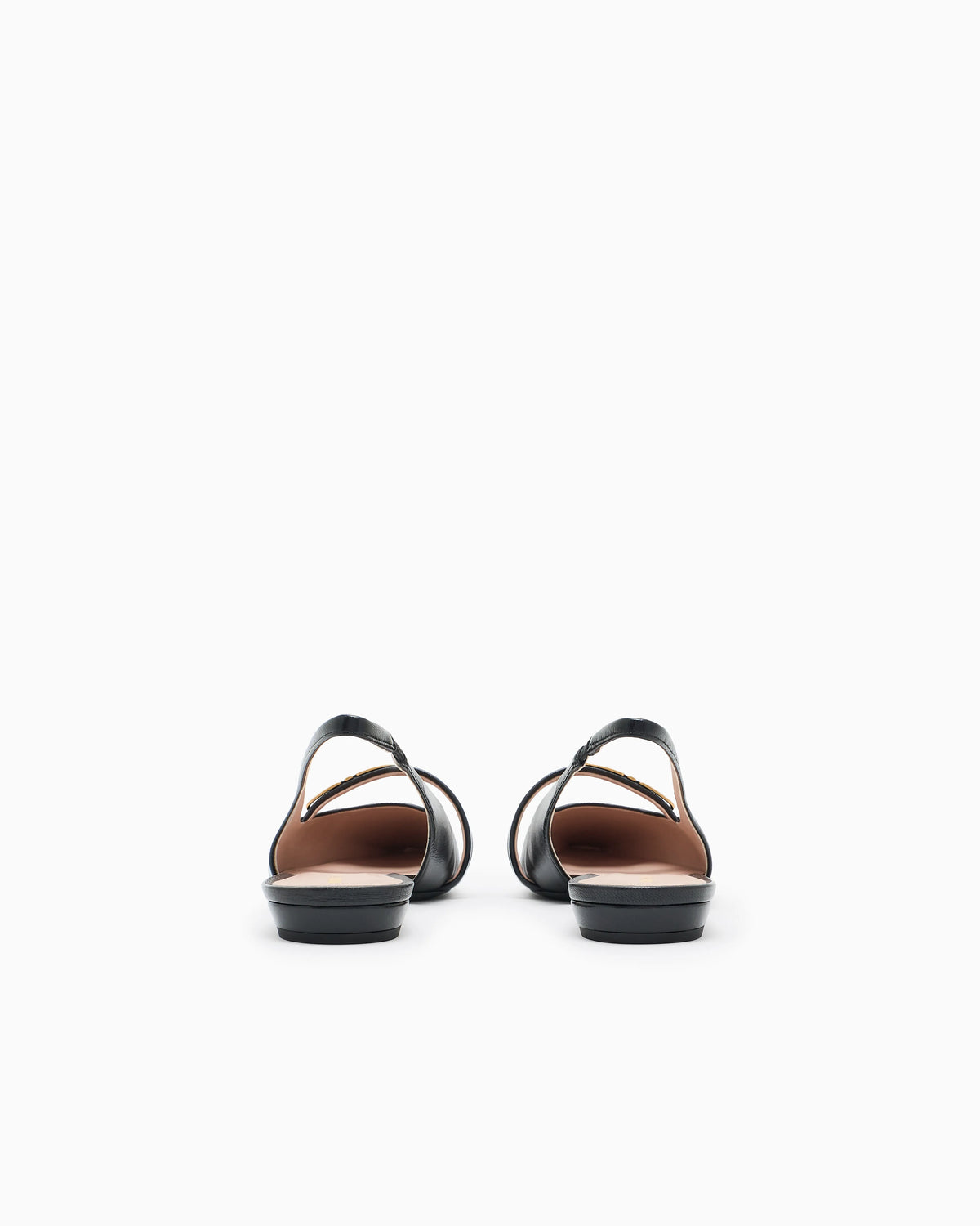 Nappa-leather slingback ballerinas with eagle plate