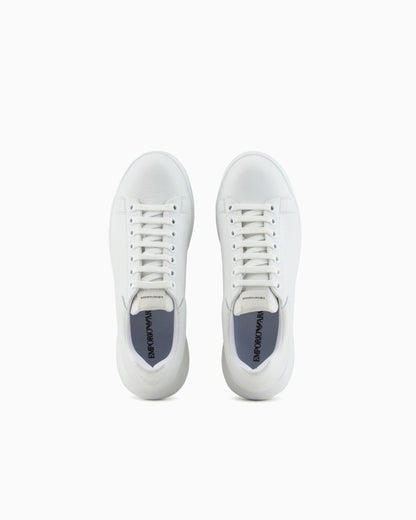 High-top sneaker in tumbled leather with laces Essential