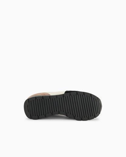 Suede sneakers with reflective and nylon details