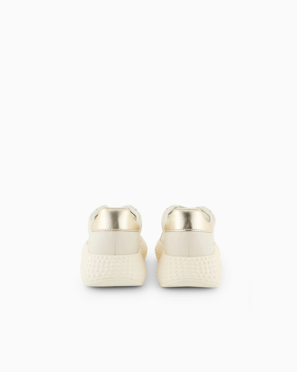 Chunky sneaker in leather with a contrast heel