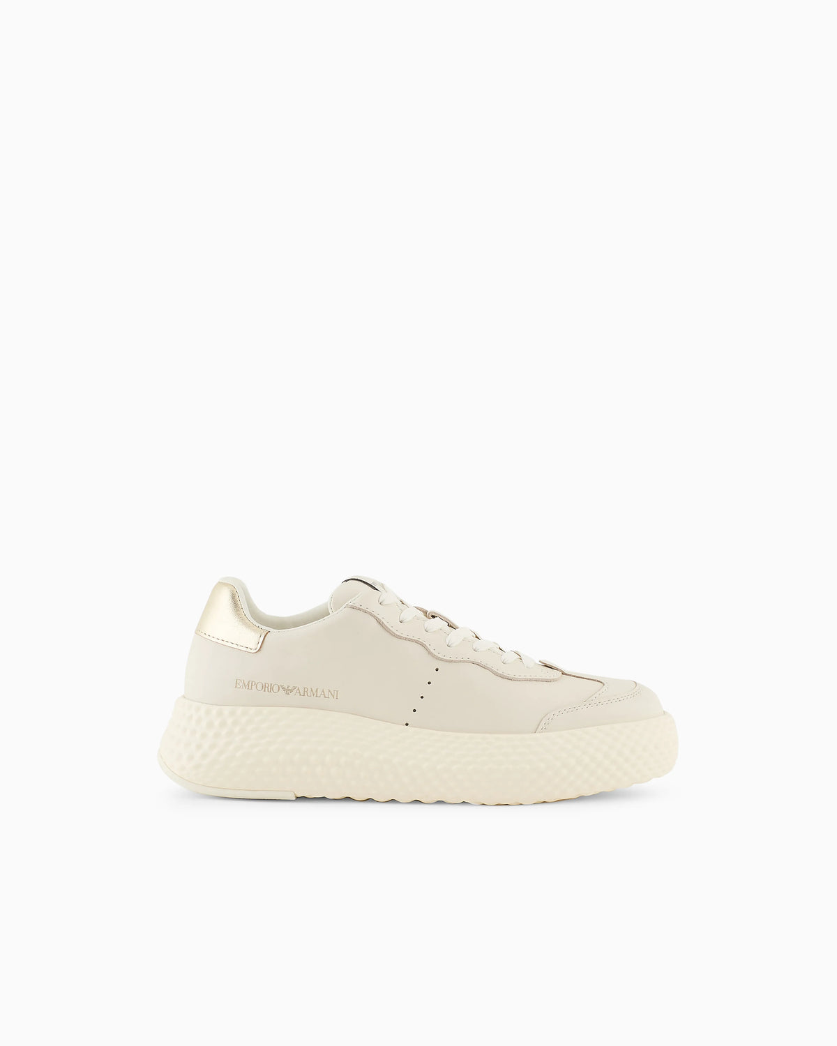 Chunky sneaker in leather with a contrast heel