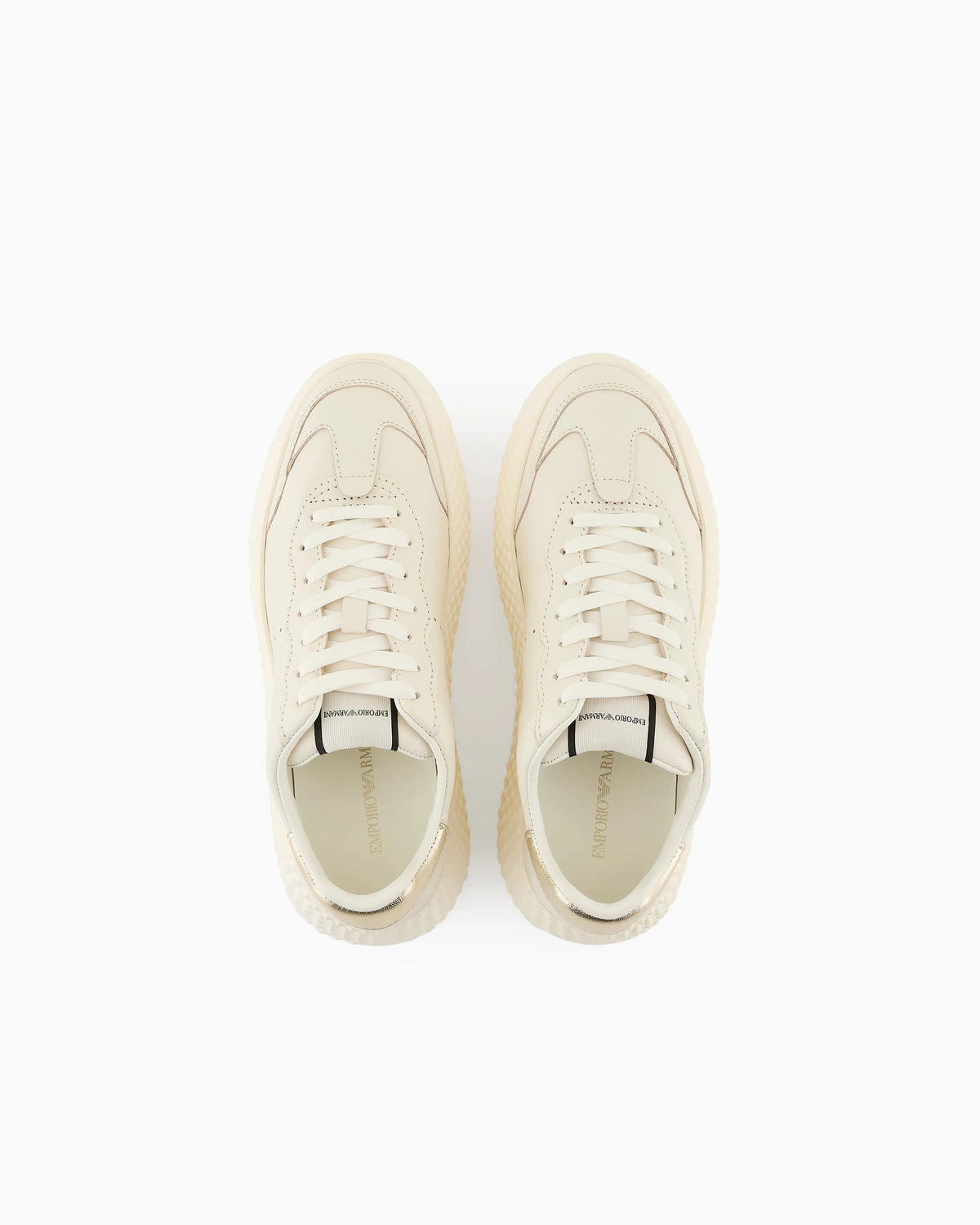 Chunky sneaker in leather with a contrast heel