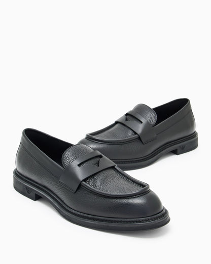 Pebbled leather loafers