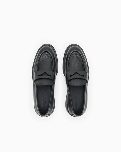 Pebbled leather loafers