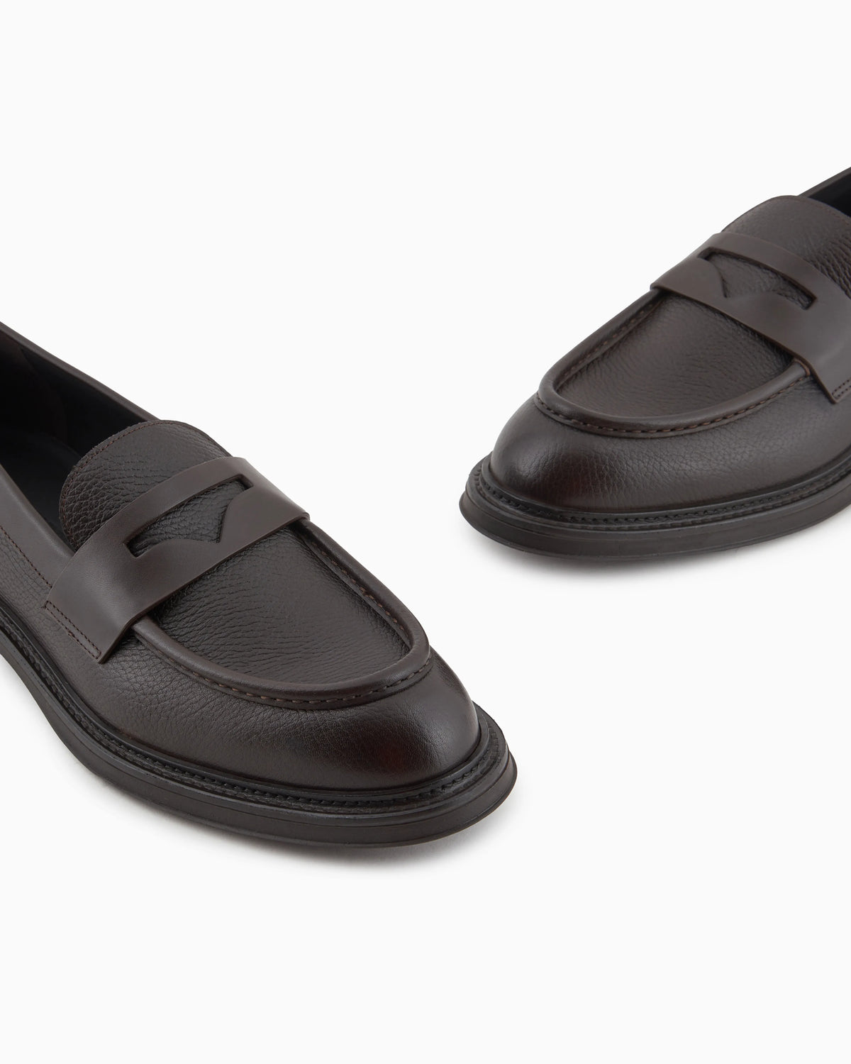 Pebbled leather loafers