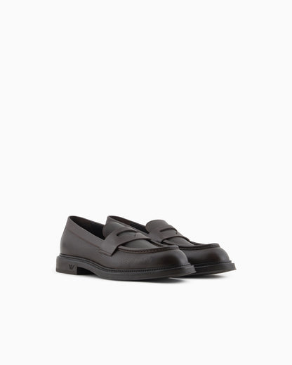 Pebbled leather loafers