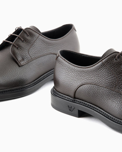 Pebbled leather derby shoes with rubber sole Essential