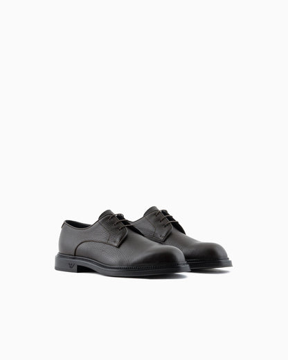 Pebbled leather derby shoes with rubber sole Essential
