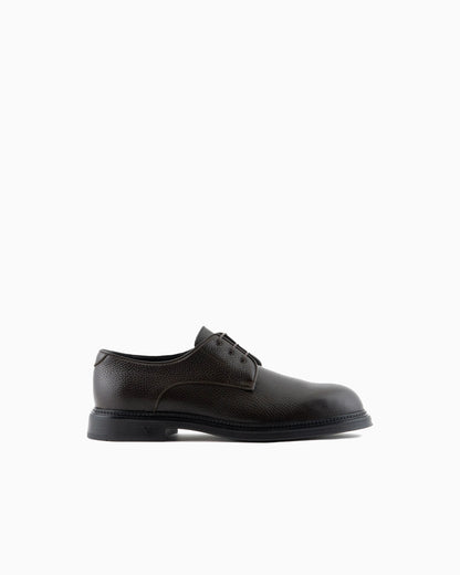 Pebbled leather derby shoes with rubber sole Essential
