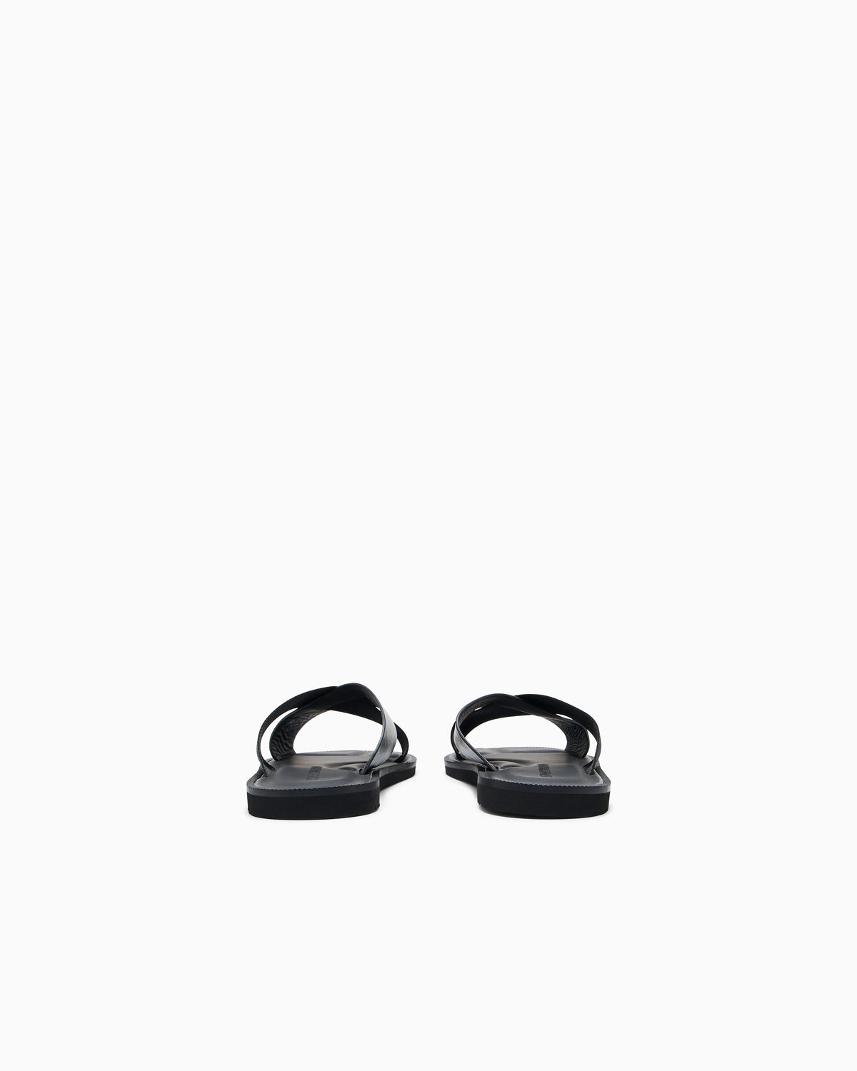 Leather cross-over sandals with logo tape
