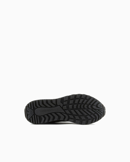 Saffiano detail sneaker with logo and laces