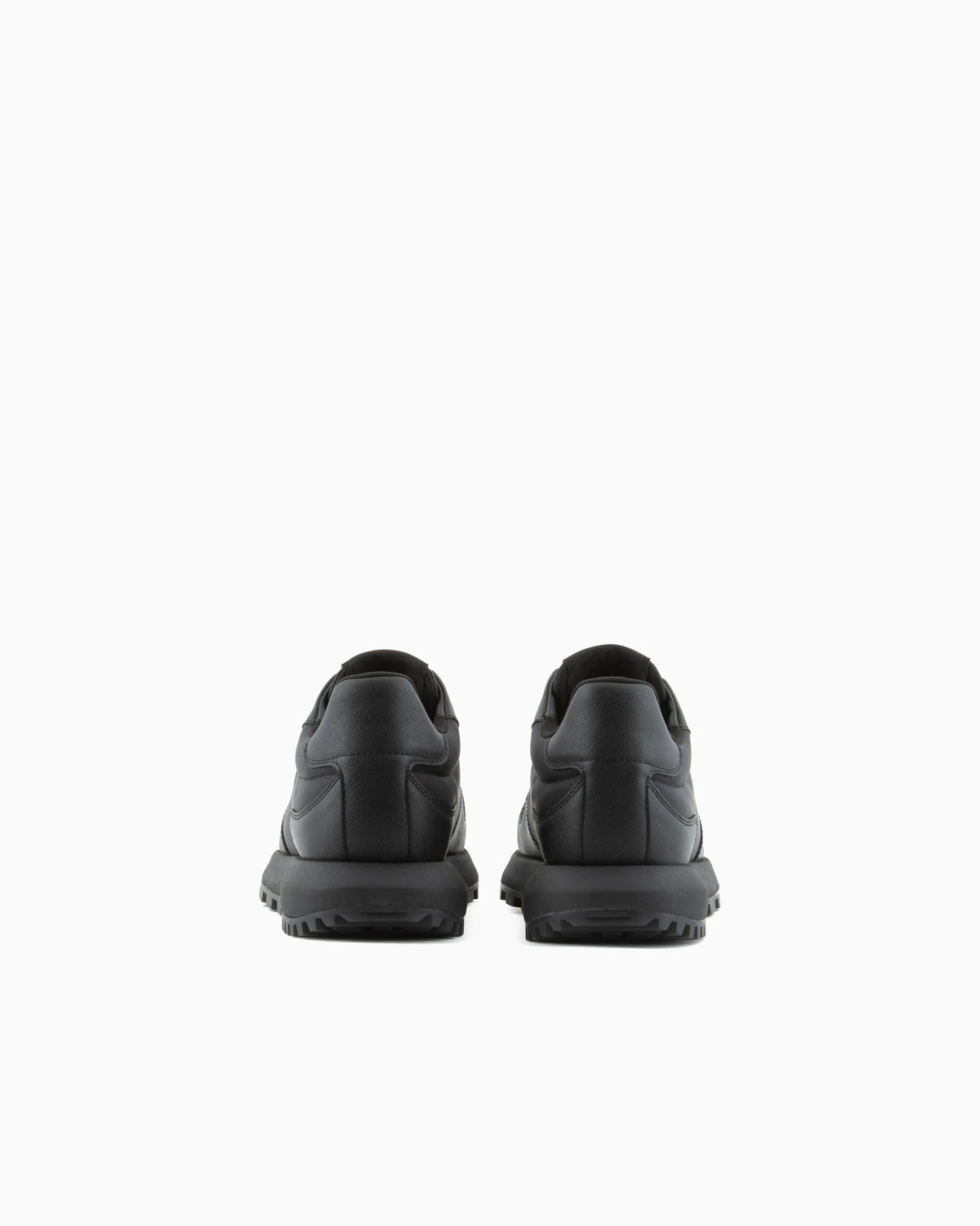Saffiano detail sneaker with logo and laces