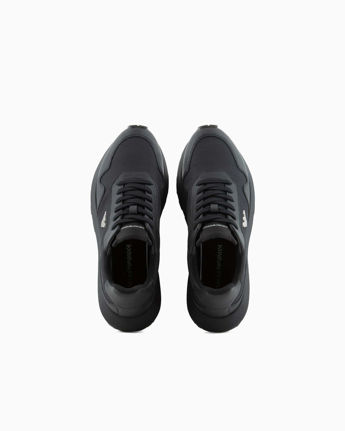 Saffiano detail sneaker with logo and laces