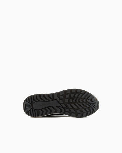 Saffiano detail sneaker with logo and laces