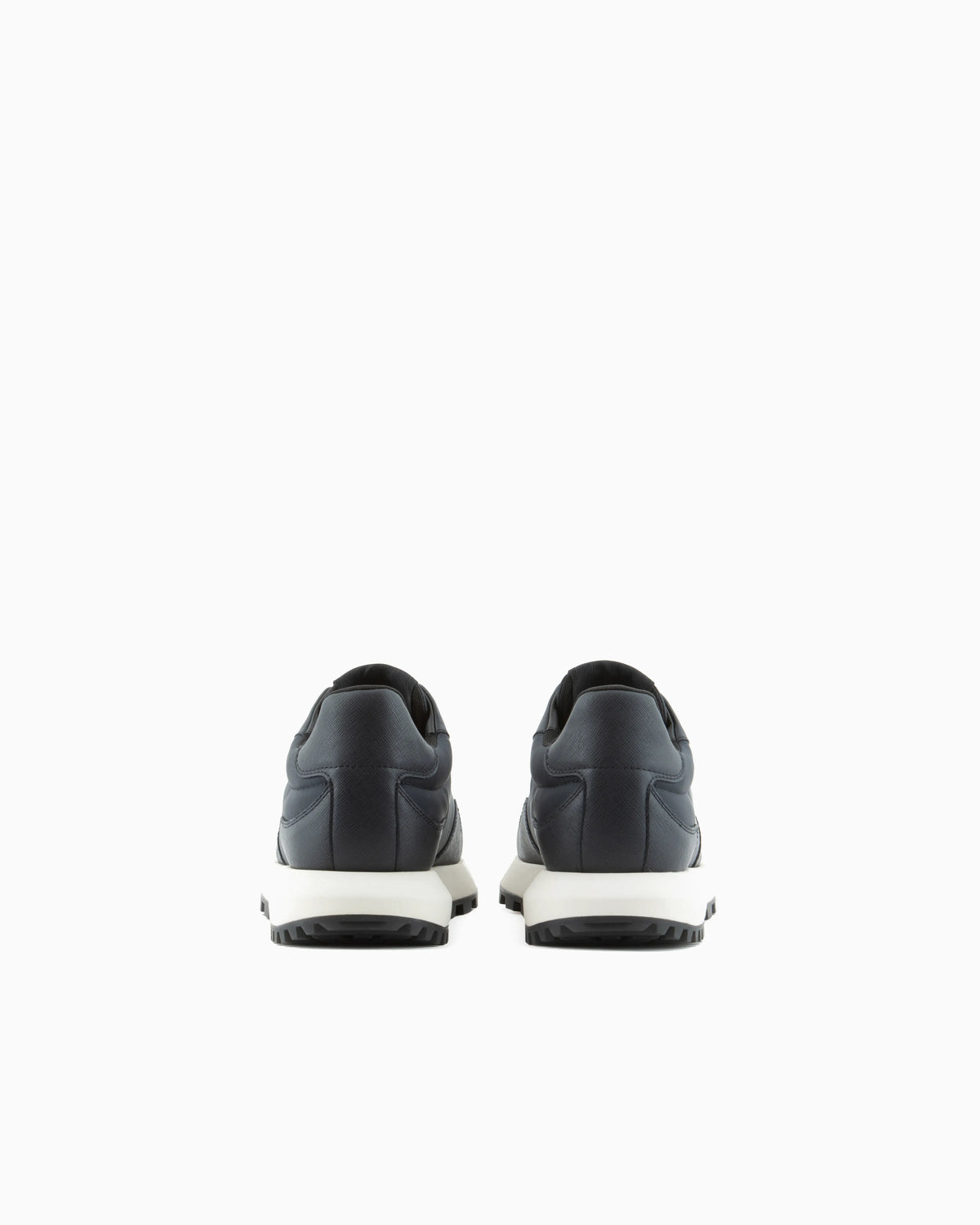 Saffiano detail sneaker with logo and laces