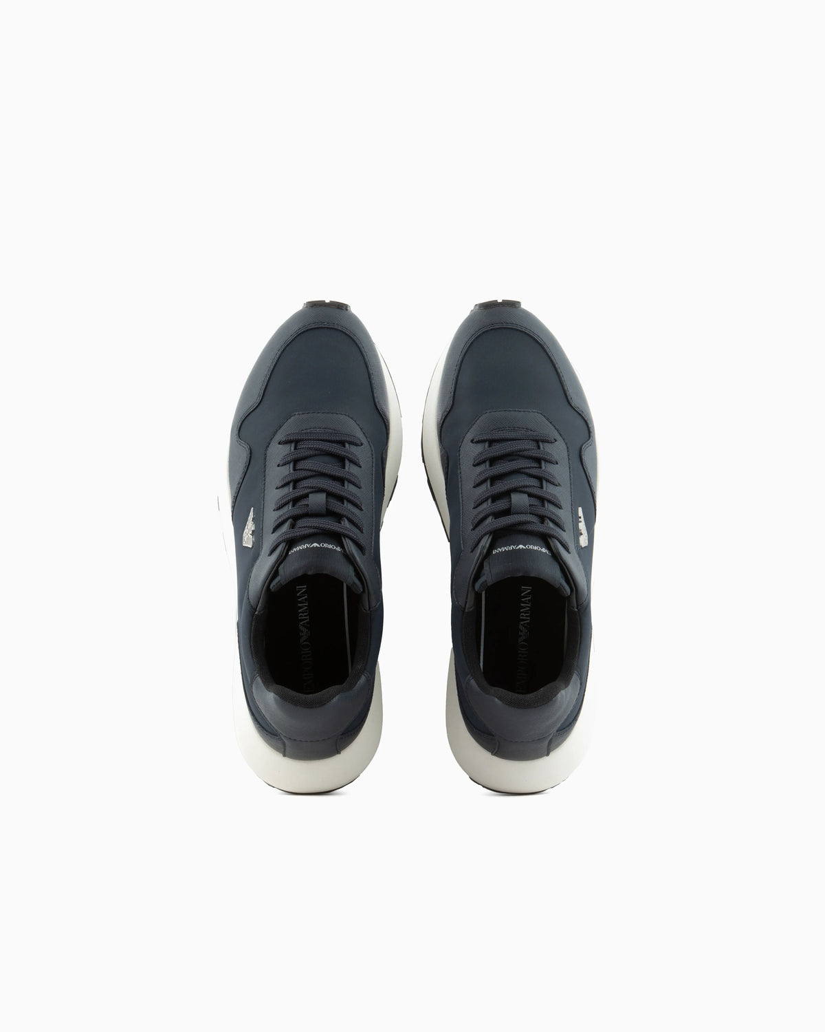 Saffiano detail sneaker with logo and laces
