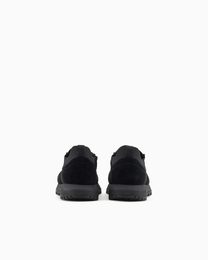 Knit sneakers with suede details