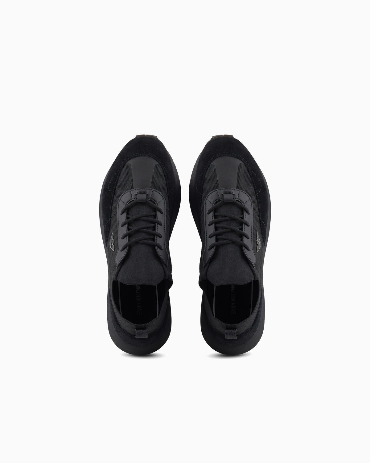 Knit sneakers with suede details
