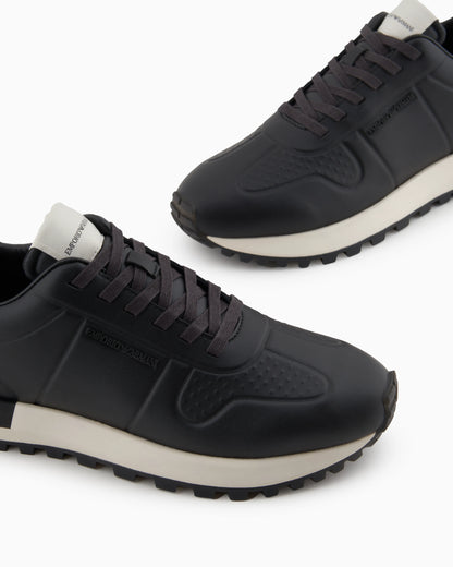 Leather sneakers with thermoformed details