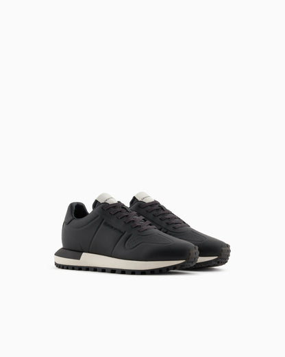 Leather sneakers with thermoformed details