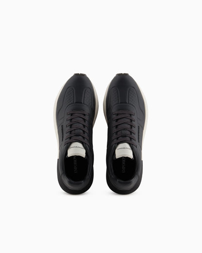Leather sneakers with thermoformed details