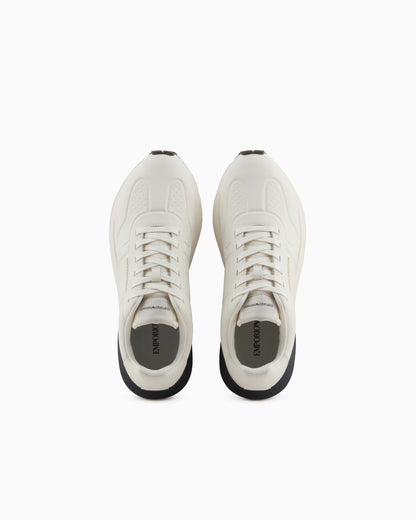Leather sneakers with thermoformed details