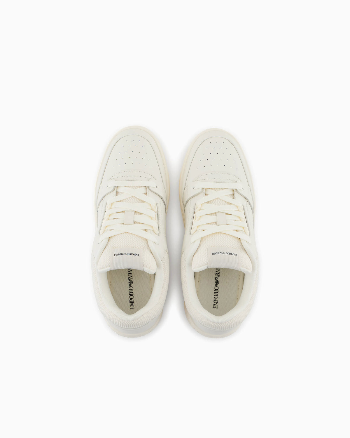 Leather and mesh sneakers with contrasting details