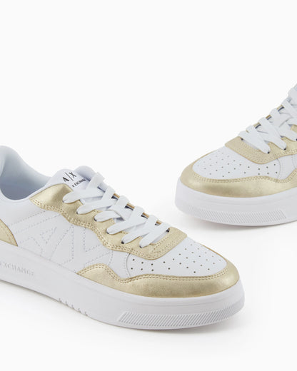 Sneakers with metallic inserts