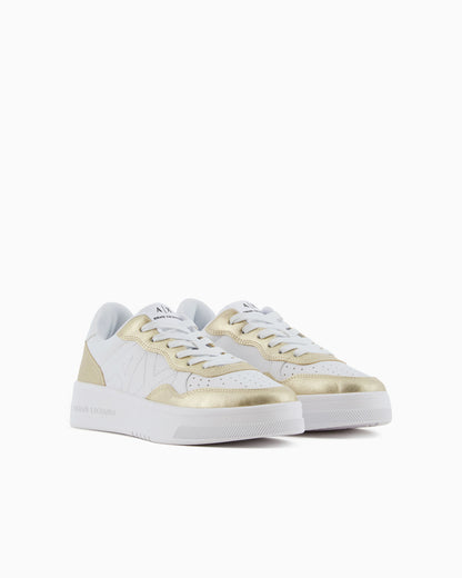Sneakers with metallic inserts