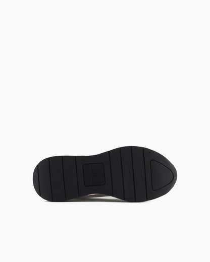 Leather sneakers with logo application