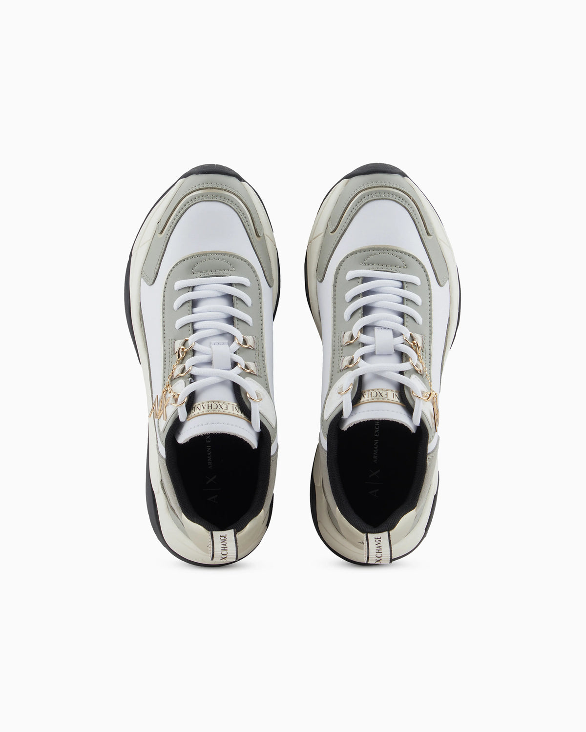 Leather sneakers with logo application