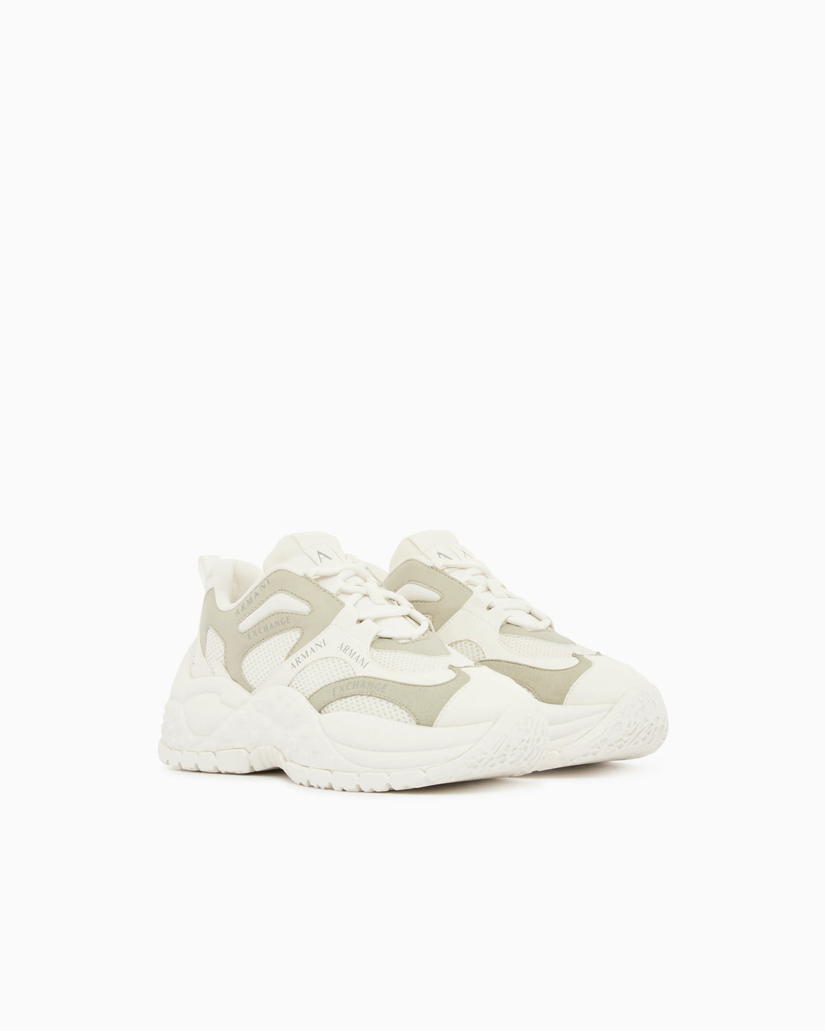 Sneakers in mesh and microsuede