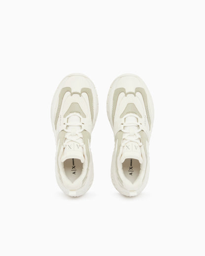 Sneakers in mesh and microsuede