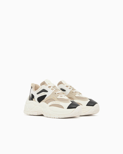 Sneakers in mesh and microsuede
